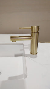 Watermark WELS Round basin Brushed Gold mixer tap faucet brass bathroom